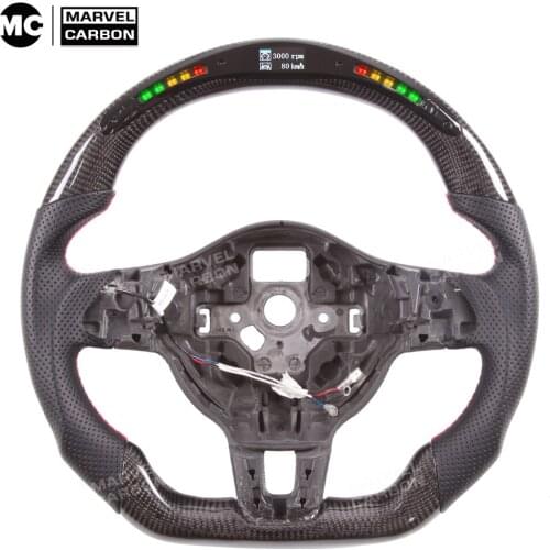LED Performance Steering Wheel Display Compatible for Volks-wagen golf mk6 GTI+ 100% Real Carbon Fiber without paddle shift