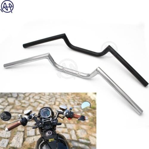 Universal Motorcycle Handlebar Chrome 7/8" 22mm Chopper Cafe Racer Handlebar High-Rise Drag Bar Cruiser Bobber Tracker