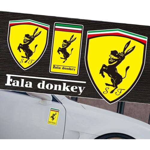 Fala Donkey Funny Car Stickers and Decal Fun Vinyl Auto Sticker Reflective Whole body Automobile Exterior Decoration Car Styling