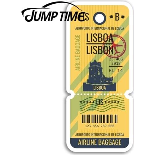 Jump Time Lisbon Portugal Vinyl Stickers Airport Travel Sticker Luggage Car Funny Decal Trunk Window Car Covers