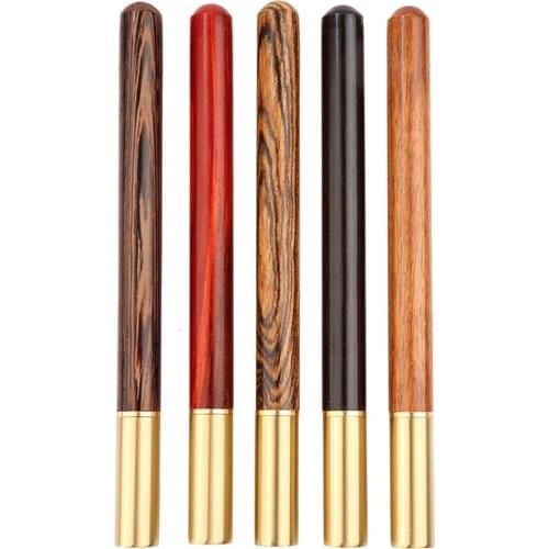 Vintage Wood Body Ballpoint Pen Ball Pens Brass Ball Roller Pen Metal Cap Stationery School Supplies M17F