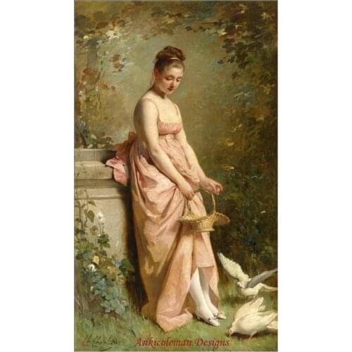 Needlework for embroidery DIY French DMC High Quality - Counted Cross Stitch Kits 14 ct Oil painting - Feeding Doves