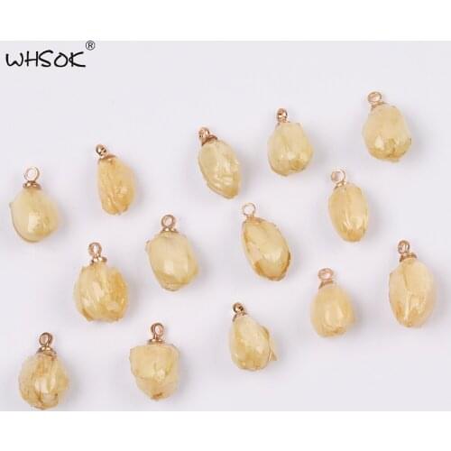 WHSOK 50Pcs 8*14MM Jewelry Accessories/DIY Earring Making/Jewelry Findings & Components/Natural Flower/Yellow/Charms/Hand Made