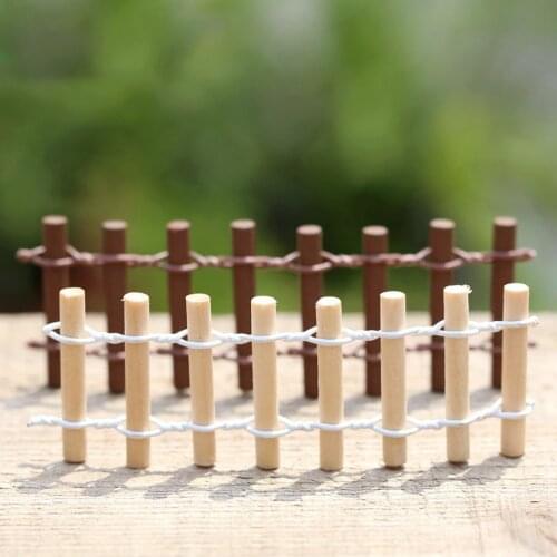 10PCS Round Wood Fence Mini Fairy Garden Miniatures DIY Doll House Terrarium Bonsai Home Succulents Micro Landscape Decoration