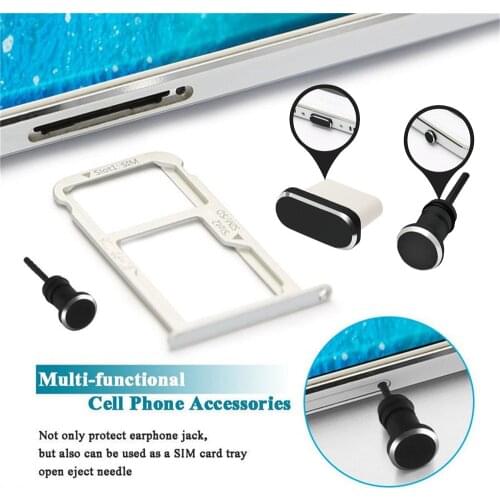 Type C Phone Dust Plug Set USB Type-C Port and 3.5mm Earphone Jack Plug For Samsung Galaxy S8 S9 Plus for Huawei P10 P20 lite