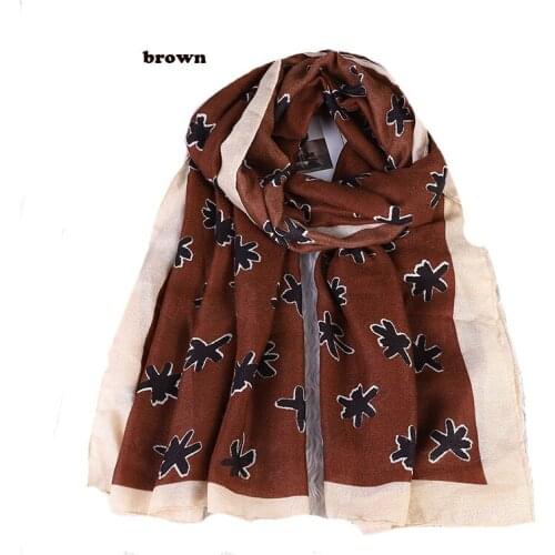 2021 Women Fashion Printed Pattern Cotton Scarf Shawls Wraps Hijabs 5Colors 10pcs/lot