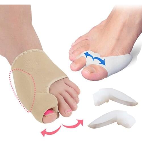 1/2Pairs Toe Separator Hallux Valgus Bunion Corrector Orthotics Feet Bone Thumb Adjuster Correction Pedicure Sock Straightener
