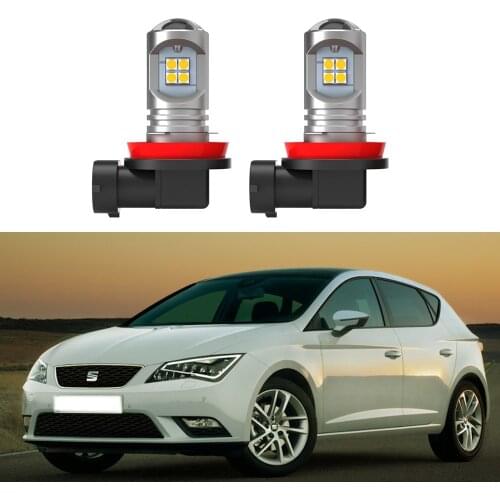 2pcs Canbus No Error Car LED fog lamp front fog light Bulb for Seat Leon 2 3 MK2 MK3 1P 5F (2005-2017)