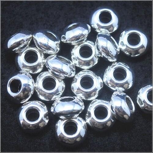 20pcs metal european beads accessories big hole size 6x12mm charms bracelets making diy beads and findings top selling