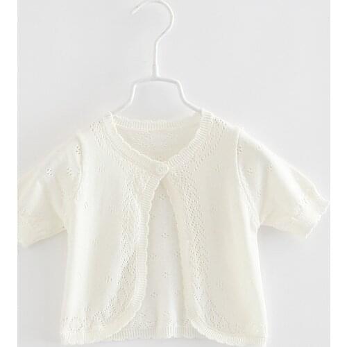 2021 Pink Summer Baby Sweater Jacket Girls Cardigan Beach Short-Sleeved Toddler Coat 6 9 12 24 Month Toddler Clothes OKC194009