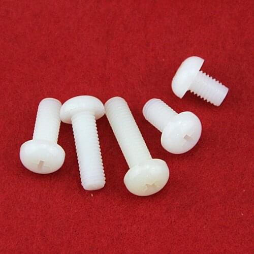 25pcs nylon screw m5 m6 m8 white or black Nylon Plastic insulation Phillips Cross Recessed round pan Head Machine Screw