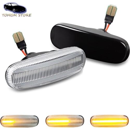 2x For Abarth Grande Panda 199 Lancia Musa 350 Repeater Dynamic LED Turn Signal Indicator Amber Light Car Styling