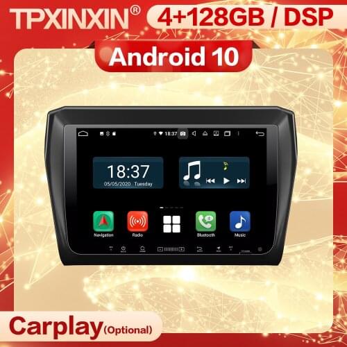 4+128G Carplay 2 Din Android 10 Multimedia Stereo Receiver For Suzuki Swift 2017 2018 2019 GPS Navi Radio Audio Player Head Unit