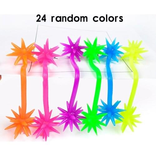 24x Childrens Meteor Hammer Colorful Throw Hand Sticky Ball Telescopic Squishy Sticky Hammer Supplies for Kids and Adults