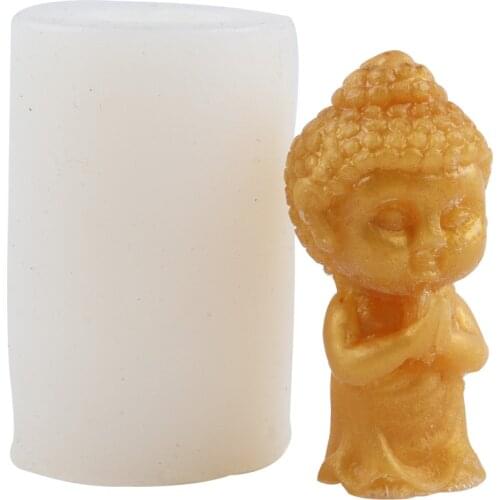 Buddha Design Silicone Candle Mold Art Candle Wax Clay Gypsum Plaster Crafts Mold Form DIY Aroma Soap Cake Home Decorating Tools