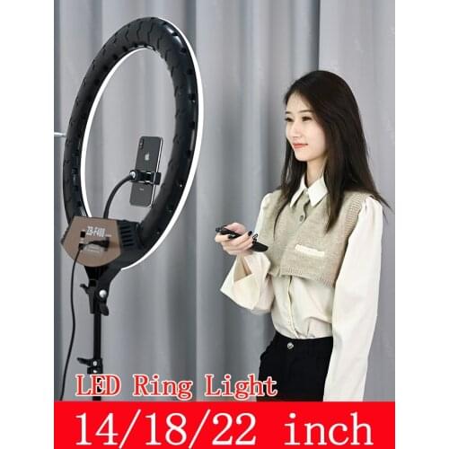 Photographic Lighting Selfie LED Ring Lamp 14 18 22 Inch Dimmable Ring Light Live Studio for Tik Tok Makeup Video Photo