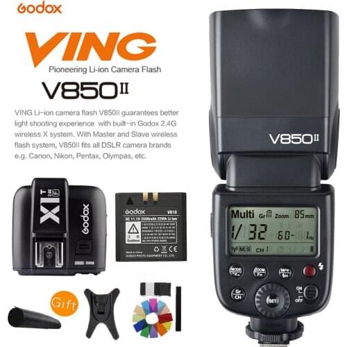 Godox V850II GN60 HSS 2.4G Wireless X System Speedlite Li-ion Battery Flash Light+X1T-F flash trigger For Fujifilm DSLR Camera