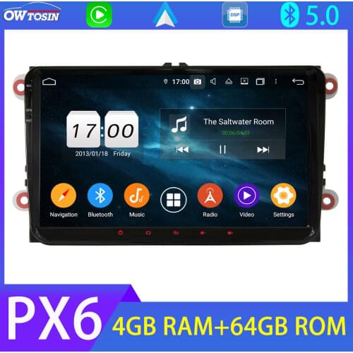 4G LTE PX6 4GB+64GB Android 10 Head Unit For VW Passat B6 B7 3C CC Polo MK5 6R Scirocco Mk3 Touran Tiguan DAB GPS Radio Carplay