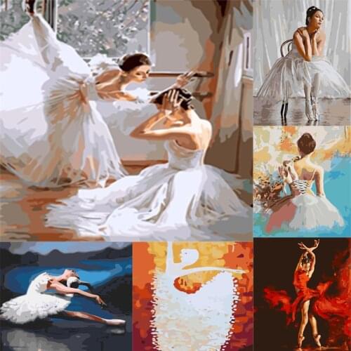 Painting By Numbers Barre Girls DIY Oil Coloring By Numbers Barre Girls Canvas Paint Art Pictures Decoration Home