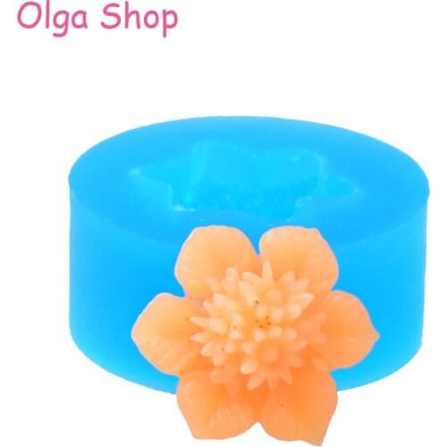 HYL021 Kawaii Flower Silicone Push Mold - Jewelry, Charms, Cupcake (Clay Epoxy Casting Resins Wax Gum Paste Fondant)