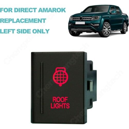 12V 3A Red Led On-Off ROOF LIGHTS Car Push Button Switch for VW Volkswagen Amarok Replacement Switch Wiring Set, Left Side