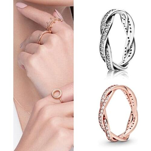 925 кольцо Silver Pan Ring Creative Rose Gold Pan Ring With Bright Braided Lines For Women Wedding Party Fashion Jewelry
