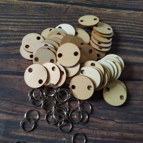 50pcs Unfinished Wood Round Birthday Board Tags with Jump Ring Connectors For Making Your Own Calendars and Birthday Boards