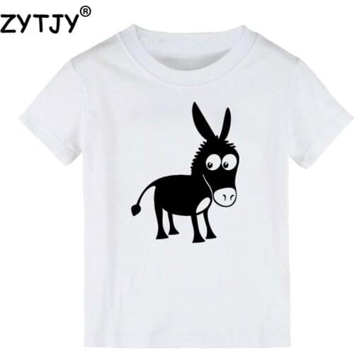 Cute Donkey Print Kids tshirt Boy Girl t shirt For Children Toddler Clothes Funny Tumblr Top Tees Drop Ship Y-122