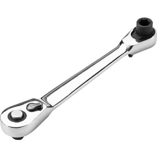 Mini Ratchet Wrench 1/4 Inch Drive Socket and Screwdriver Bit Driver Quick Release Ratchet Wrench Dual-Use Spanner Multifunction