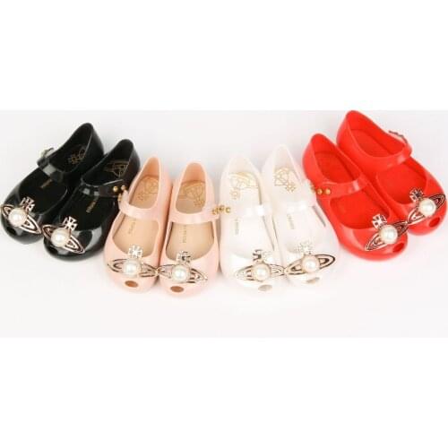 Mini Melissa Girl Cute Big Bead Neptune Jelly Shoes Girls fashion Melissa Beach Sandals Infant Children Girls shoes SH19084