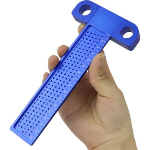 Mini Woodworking Scribe 170mm T-type Ruler Hole Scribing Gauge Aluminum Crossed Feet woodworking crossed-out tool Measuring Tool