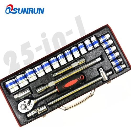 25in1 Craftsman CR-V/40CR Socket Wrench Set,ratchet torque with extension bars,universal joint,spark plug socket,Sliding T-Head