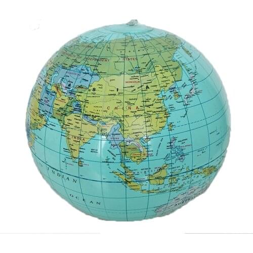 20CM Inflatable World Globe Teach Education Geography Toy Map Balloon Beach Ball