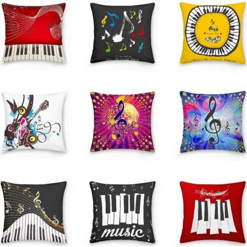 Musical Notation Print Pillowcase Sofa Car Cushion Cover Home Decor Modern Pillowc Cover Home Office Decorative Pillowcases