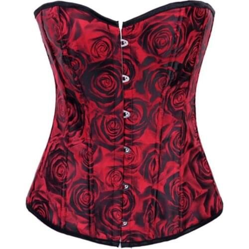Sexy Steampunk Corset Corselet Sexy Corset And Bustiers Waist Trainer Red Overbust Waist Belt Corsetto Top Slimming Shapewear