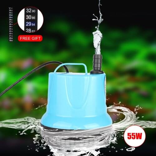 Senzeal 55W Super Strong Aquarium Water Pump Ultra-Quiet Submersible Pump Fish Pond Multi-functional Fish Tank Filter 110V/220V