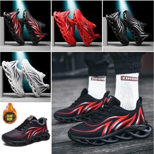 Outdoor Sport Blade Men Shoes Lightweight Damping Mens Running Sneakers Flame Printing Blade Bottom Shoes Zapatillas Deportivas