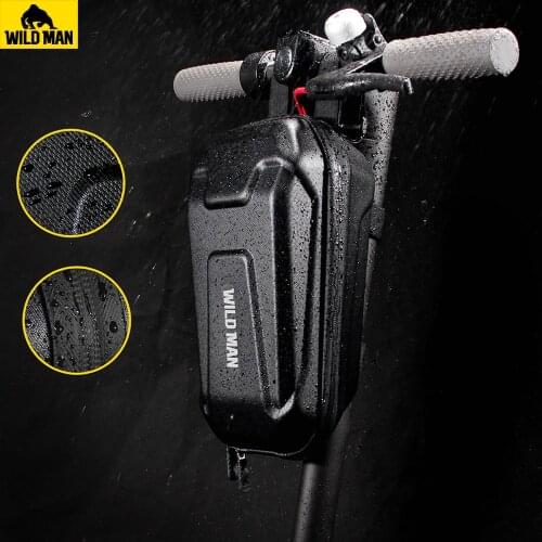 WILD MAN EVA Hard Shell Electric Scooter Front Storage Bag 2L 3L Skateboard Hanging Bicycle Bag for M365 Reflective Rainproof