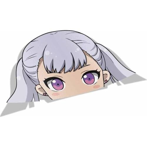 Personality Noelle Silva Black Clover Peek Anime Big Head Vinyl Cartoon Car Sticker Window Trunk Decal Cover Scratche Waterproof