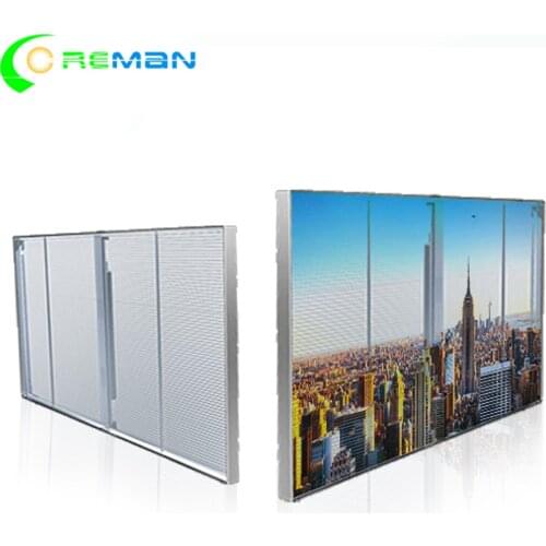 Indoor super slim transparent advertising Led Display P3.91 P4.81 P12.5 glass led video wall good price