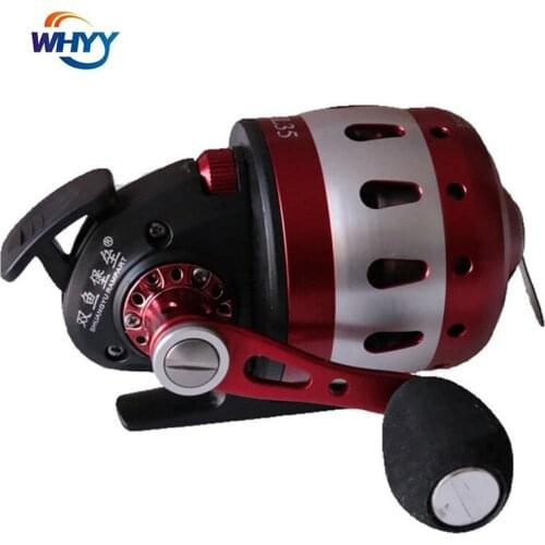 Slingshot Reel BL35 Interchangeable Fish Shooting Wheel Closed Metal Wheel Outdoor with Wrist Strap 5#PE Line 55M