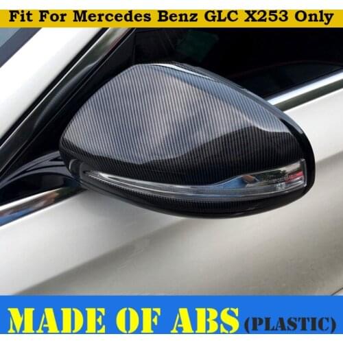 Bright / Carbon Fiber For Mercedes-Benz C CLASS GLC X253 2015-2018 Side Door Rear View Mirror Shell Accessories Cap Cover Trim
