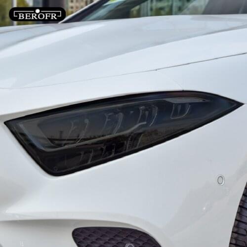 2Pc For Mercedes Benz CLS Class W218 C257 AMG Car Headlight Tint Black Smoke Protective Film Transparent TPU Sticker Accessories