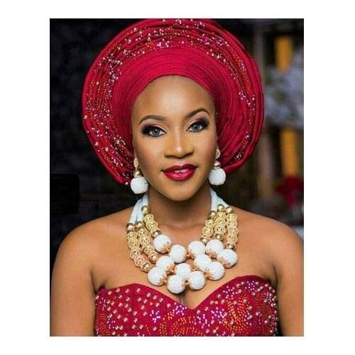 Dubai Gold Costume Women Statement Necklace Set Charms White African Wedding Beads Jewelry Sets for Brides Birthday Gift ABH590