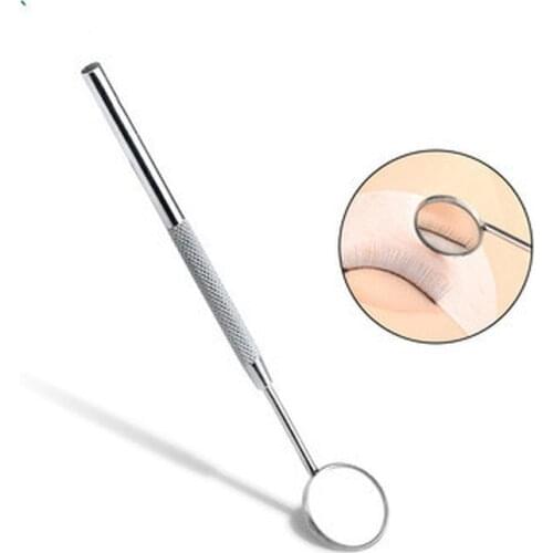 1PCS Magnifying Checking Eyelash Extension Grafting Mirror Stainless Steel Handle Oral Teeth Care Eyelashes Makeup Tools