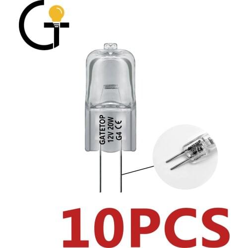 10pcs/Lot Hot Size Halogen Lamp G4 12V 20W Interior Decoration Crystal Chandelier