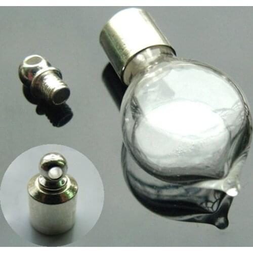 10pcs SCREW CAP 29*14.8*8mm love heart glass vial pendant rice name art wishing glass bottle necklace pendant perfume oil bottle