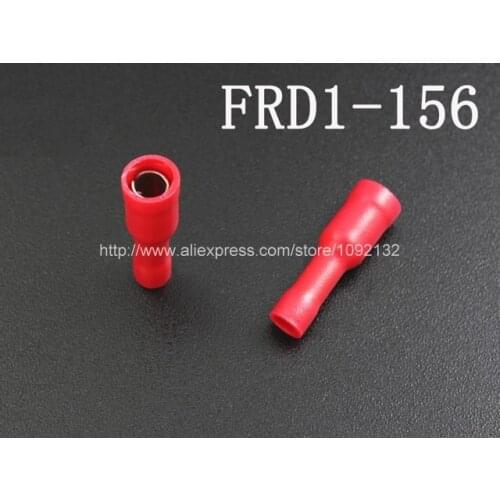 1000pcs Red FRD1-156 Female Insulated Electric Connector Female Bullet connector terminal Crimp for 22~16 AWG,Wiring 0.5~1.5mm2
