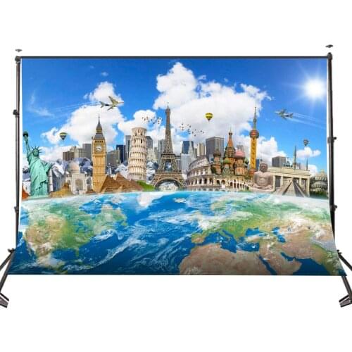 150x220cm World Famous Building Backdrop World Famous Architecture and Sculpture Photography Background