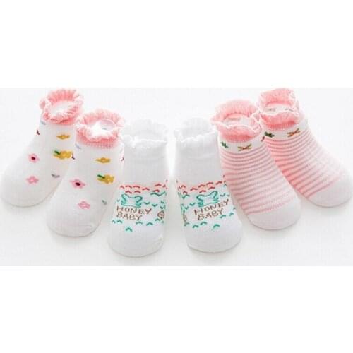 3 Pairs/lot Cute Mesh Thin Baby Socks for Girls&boys Cotton Anti Slip sock Toddler Infant Summer Short Socks sk145